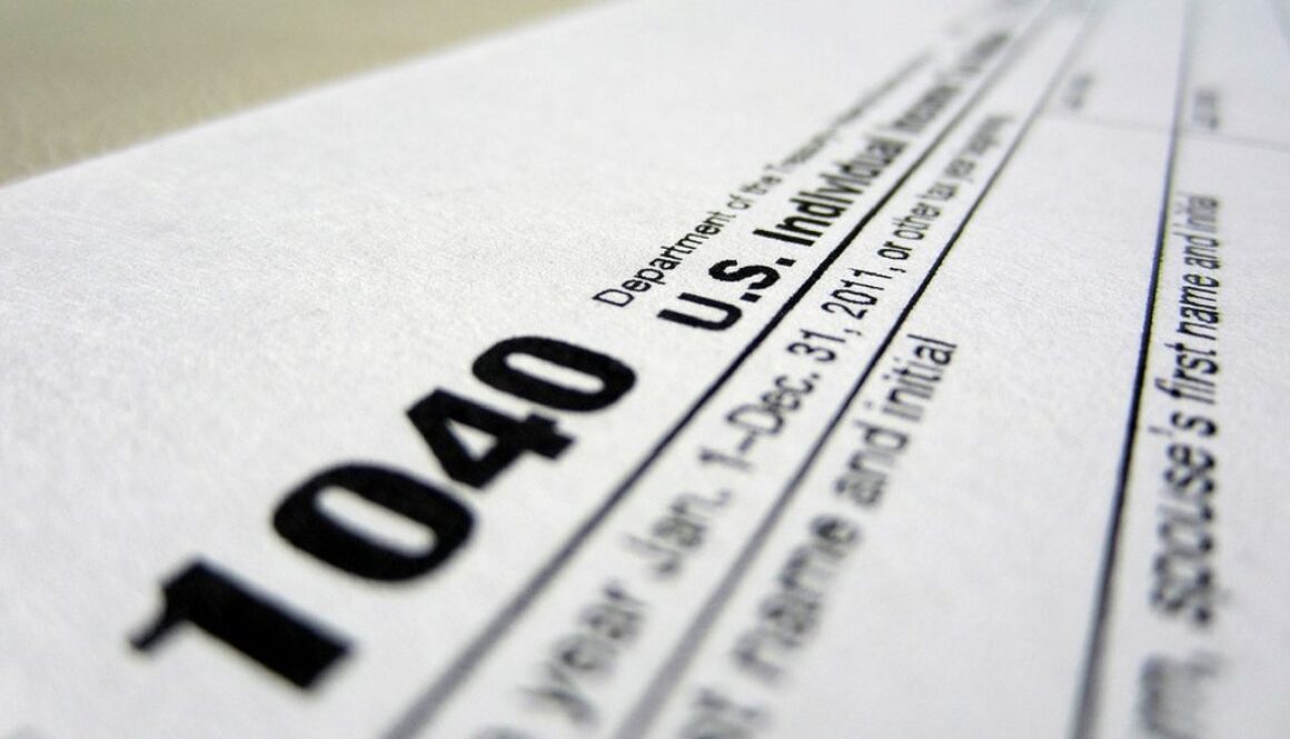 Close-up of a U.S. 1040 tax form, highlighting tax planning and accounting services in Wisconsin for Advisors Management Group.