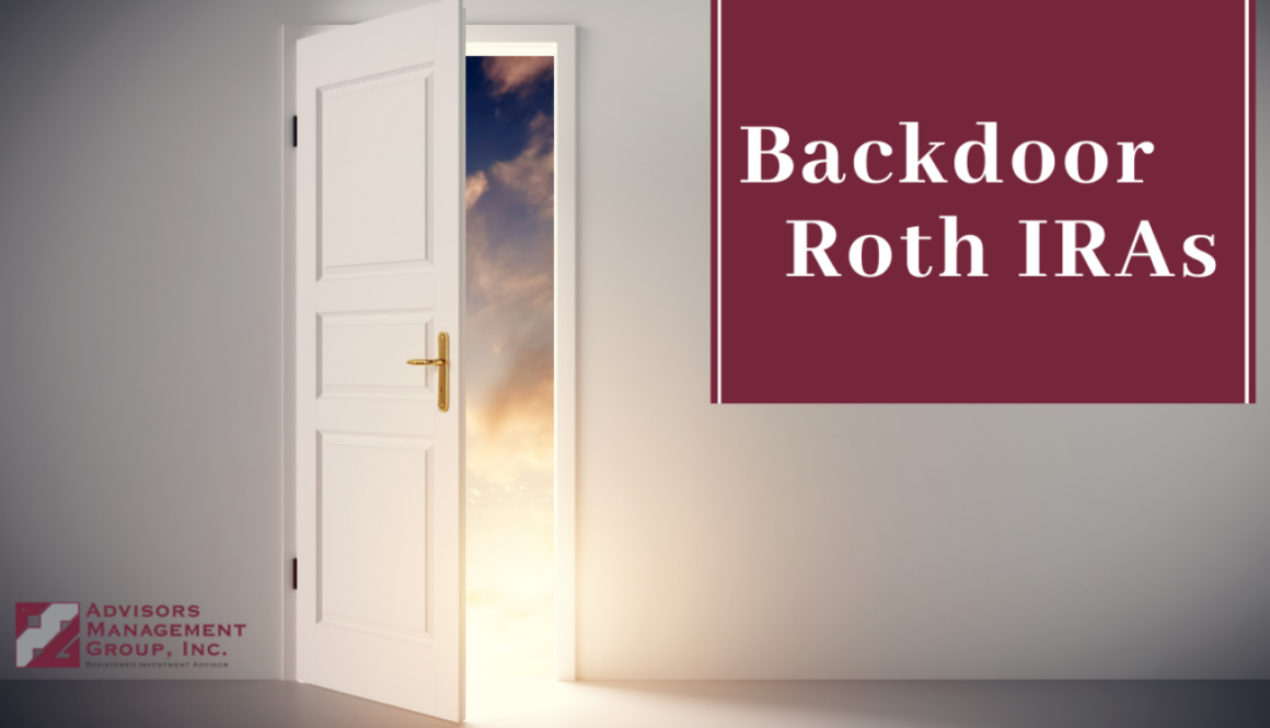 An open door with light shining through highlights "Backdoor Roth IRAs and financial planning," with Advisors Management Group’s logo.